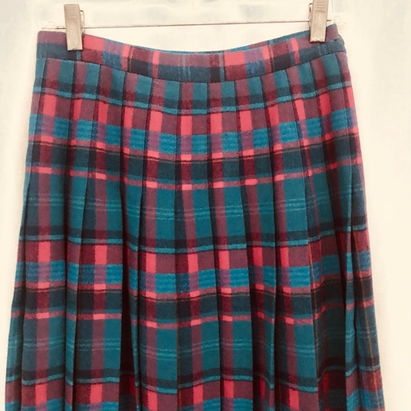 Vintage Pendleton Plaid Wool Skirt Midi Size 8 - Picture 2 of 7
